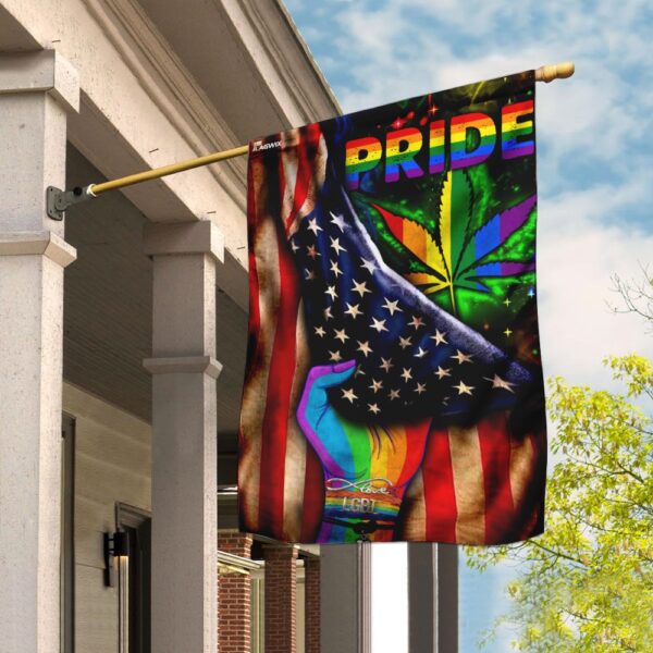 LGBT Pride Pot Leaf Flag DDH1669F