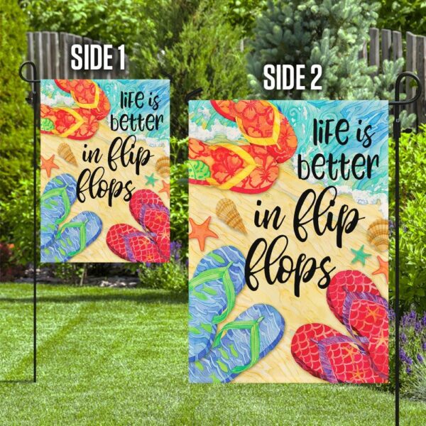 Life Is Better In Flip Flops Flag: QNN07F Beach Decor - Image 2