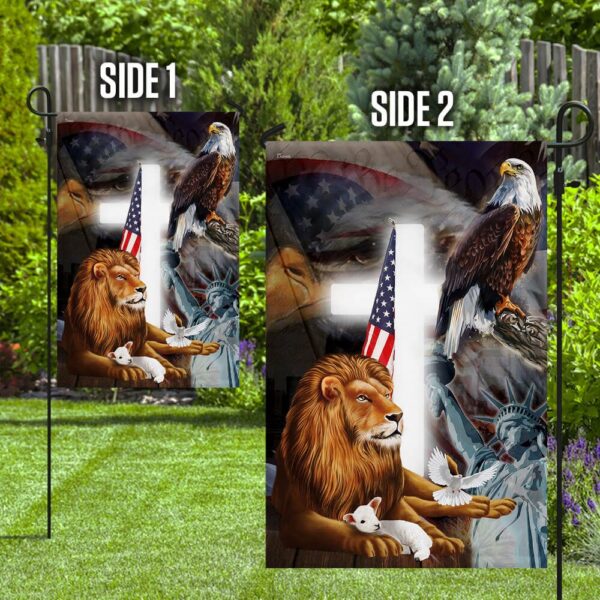Lion & Lamb American Flag: Patriotic Home Decor - Image 8