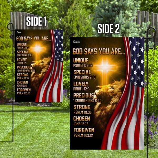 Patriotic Lion Christian US Flag T-Shirt - TRL262F - Image 8