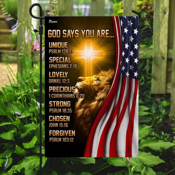 Patriotic Lion Christian US Flag T-Shirt - TRL262F - Image 7