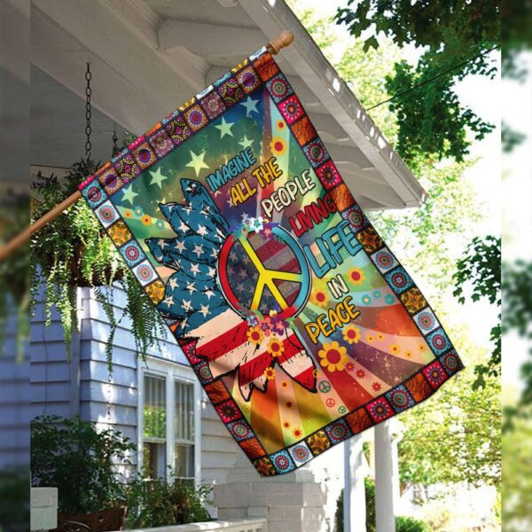 Peace Hippie Flag: Embrace Tranquility & Freedom - Image 3