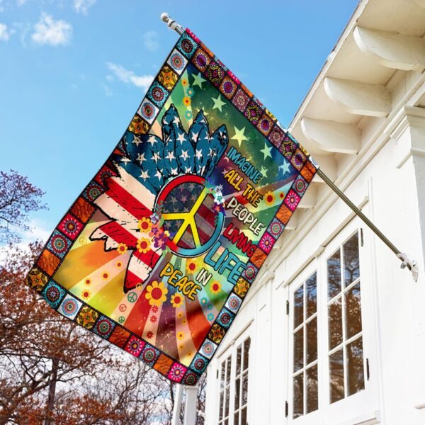 Peace Hippie Flag: Embrace Tranquility & Freedom - Image 2