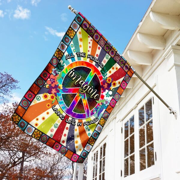 Peace Hippie Flag: Embrace Tranquility & Freedom - Image 2
