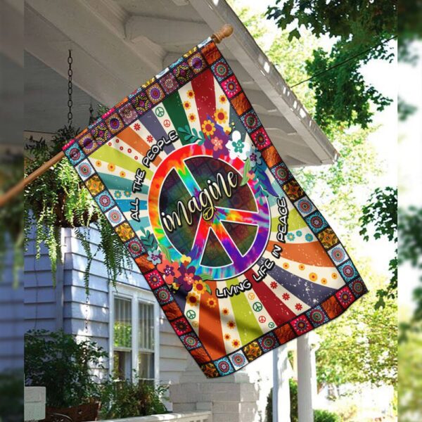 Peace Hippie Flag: Embrace Tranquility & Freedom - Image 3
