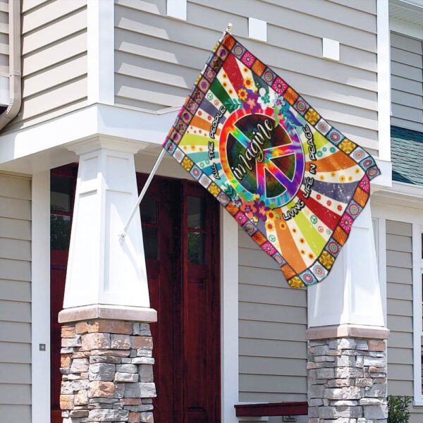 Peace Hippie Flag: Embrace Tranquility & Freedom - Image 4