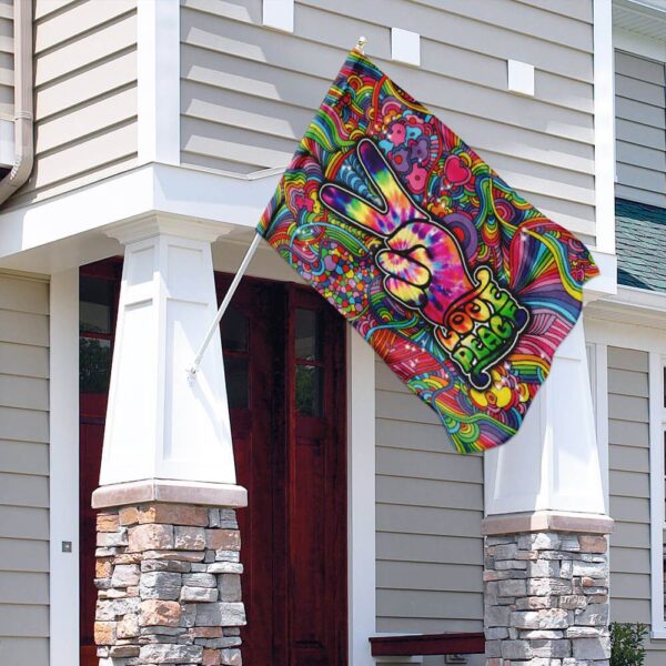 Love Peace Hippie Flag: TRL65F - Boho Decor & Psychedelic Wall Art - Image 4