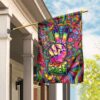 Love Peace Hippie Flag: TRL65F - Boho Decor & Psychedelic Wall Art