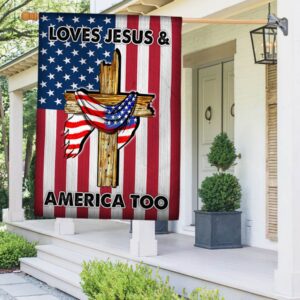 Patriotic Jesus Flag: Loves Jesus & America TQN1390F