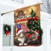 Maine Coon Cat Christmas Flag: Santa Paws Design