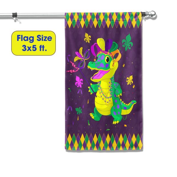 Funny Mardi Gras Alligator Flag - LNT795F - Image 6