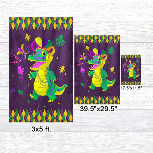 Funny Mardi Gras Alligator Flag - LNT795F - Image 7