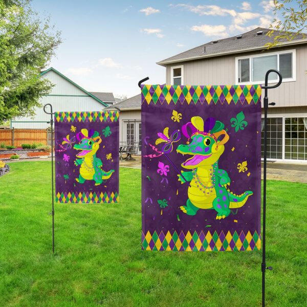 Funny Mardi Gras Alligator Flag - LNT795F - Image 5