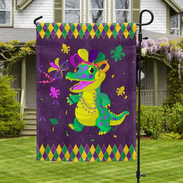 Funny Mardi Gras Alligator Flag - LNT795F - Image 3