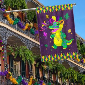 Funny Mardi Gras Alligator Flag - LNT795F