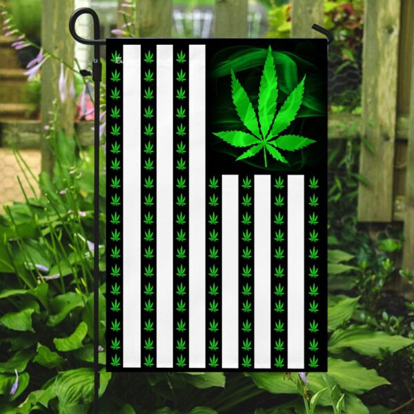 Marijuana Leaf American Flag T-Shirt: THN2113F - Image 7