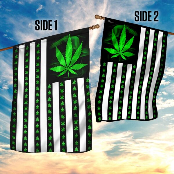 Marijuana Leaf American Flag T-Shirt: THN2113F - Image 5
