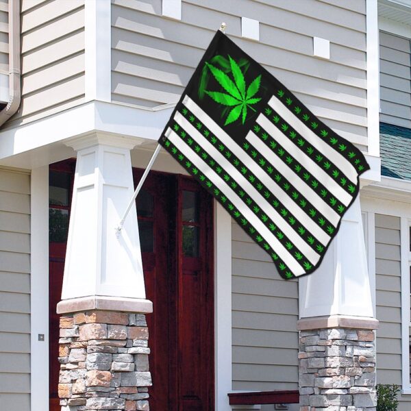 Marijuana Leaf American Flag T-Shirt: THN2113F - Image 4