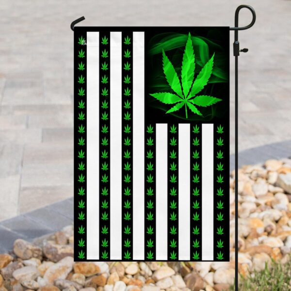 Marijuana Leaf American Flag T-Shirt: THN2113F - Image 8
