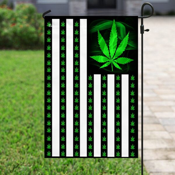 Marijuana Leaf American Flag T-Shirt: THN2113F - Image 6