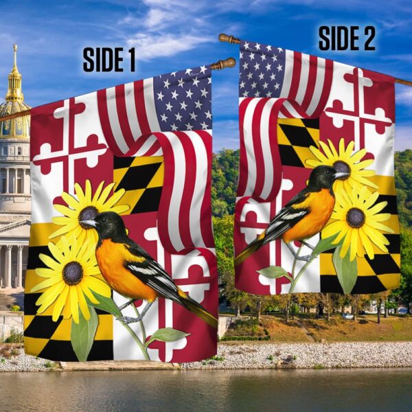 Maryland Black-eyed Susan Flower and Baltimore Oriole Bird MLN1141Fv2 - Image 3