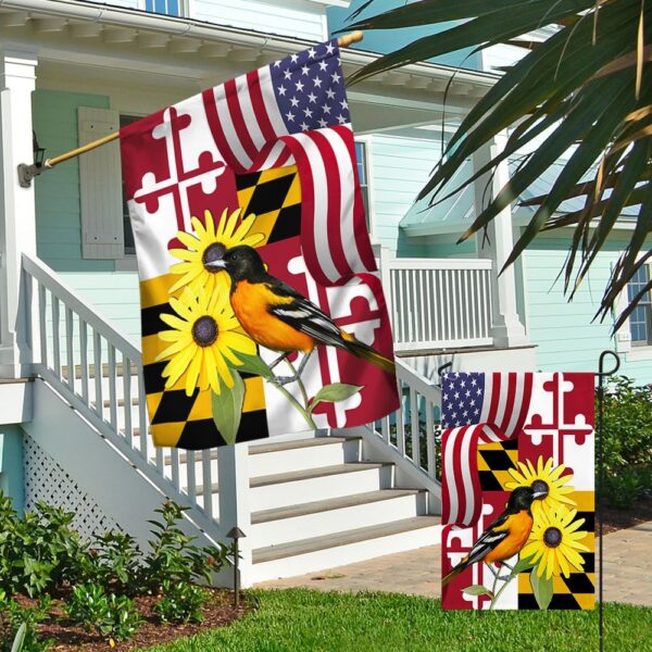 Maryland Black-eyed Susan Flower and Baltimore Oriole Bird MLN1141Fv2 - Image 4