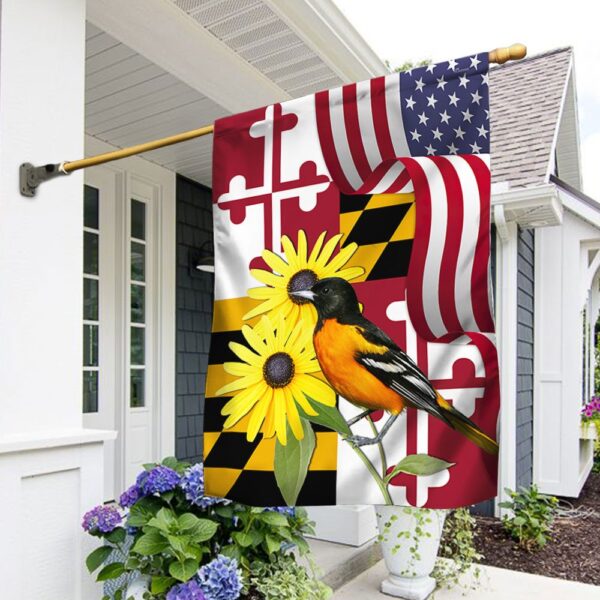 Maryland Black-eyed Susan Flower and Baltimore Oriole Bird MLN1141Fv2 - Image 2