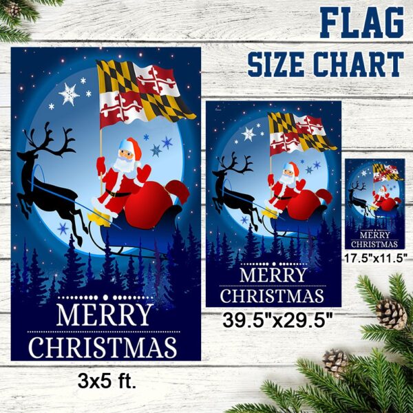 Maryland Christmas Flag: Santa & Sleigh Holiday Decoration - Image 7