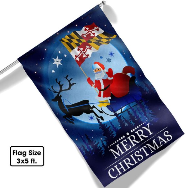 Maryland Christmas Flag: Santa & Sleigh Holiday Decoration - Image 6