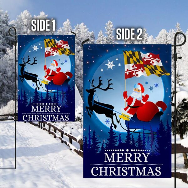 Maryland Christmas Flag: Santa & Sleigh Holiday Decoration - Image 5