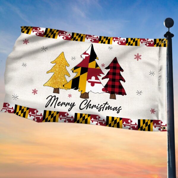 Maryland Christmas Grommet Flag - Holiday Decor TQN730GF - Image 2