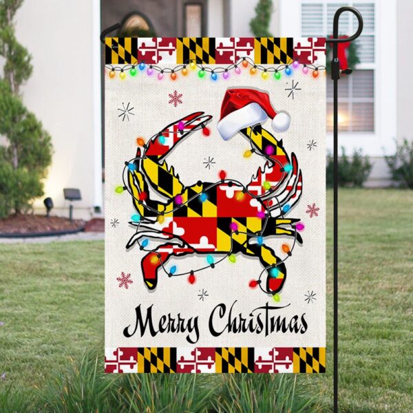 Maryland Crab Christmas Flag: Festive Holiday Decor TQN782F - Image 3