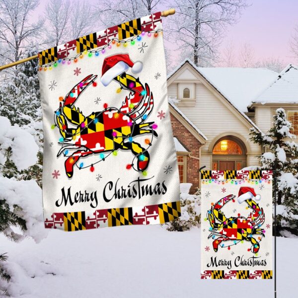 Maryland Crab Christmas Flag: Festive Holiday Decor TQN782F - Image 4