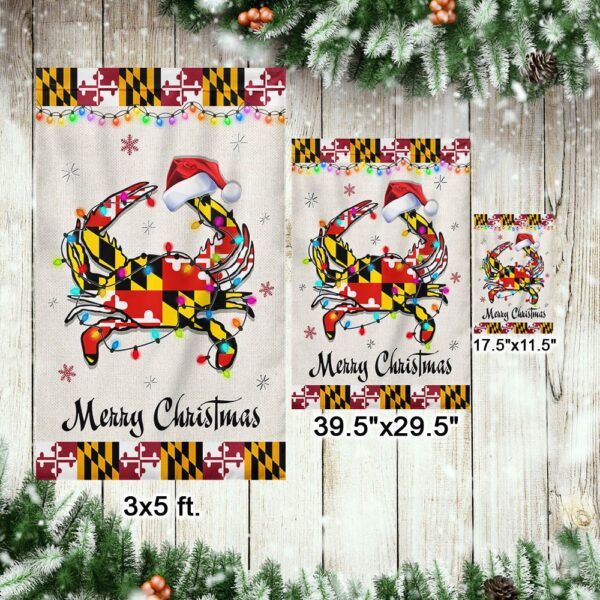 Maryland Crab Christmas Flag: Festive Holiday Decor TQN782F - Image 7