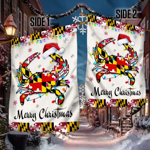 Maryland Crab Christmas Flag: Festive Holiday Decor TQN782F - Image 2