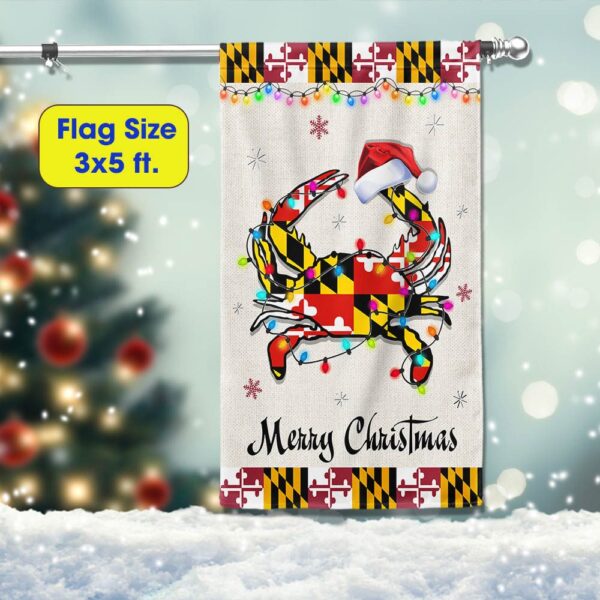 Maryland Crab Christmas Flag: Festive Holiday Decor TQN782F - Image 6