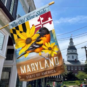 Maryland Flag: Old Line State Baltimore Oriole Bird Banner