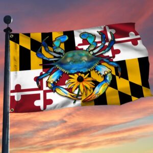 Maryland Blue Crab Grommet Flag: TQN370GF - Show Your State Pride
