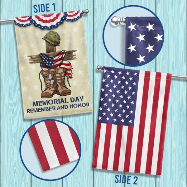 Memorial Day American Flag T-Shirt: Honor & Remember (TQN1210F) - Image 3
