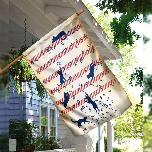 Music Cat Flag: QNN138F - Cute Pet & Music Lover Garden Decor - Image 3