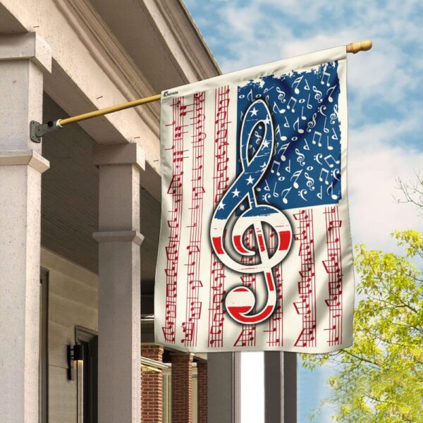 Patriotic Music Notes Flag Decor QNN132F