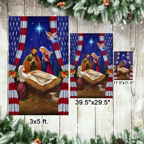 Jesus Is Born Nativity Flag: Oh Holy Night Christmas Decor - Image 7