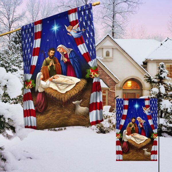 Jesus Is Born Nativity Flag: Oh Holy Night Christmas Decor - Image 4
