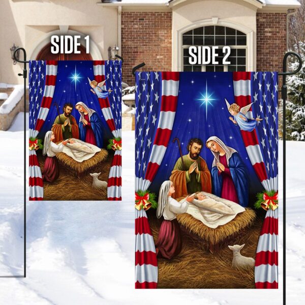 Jesus Is Born Nativity Flag: Oh Holy Night Christmas Decor - Image 5
