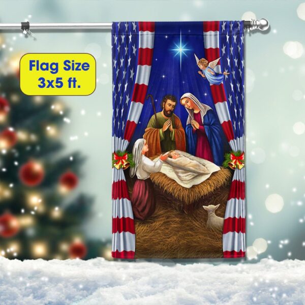 Jesus Is Born Nativity Flag: Oh Holy Night Christmas Decor - Image 6