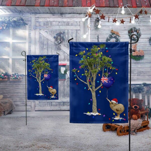 New Zealand Christmas Flag: Kiwi Bird & Cabbage Tree Design (LNT793F) - Image 5