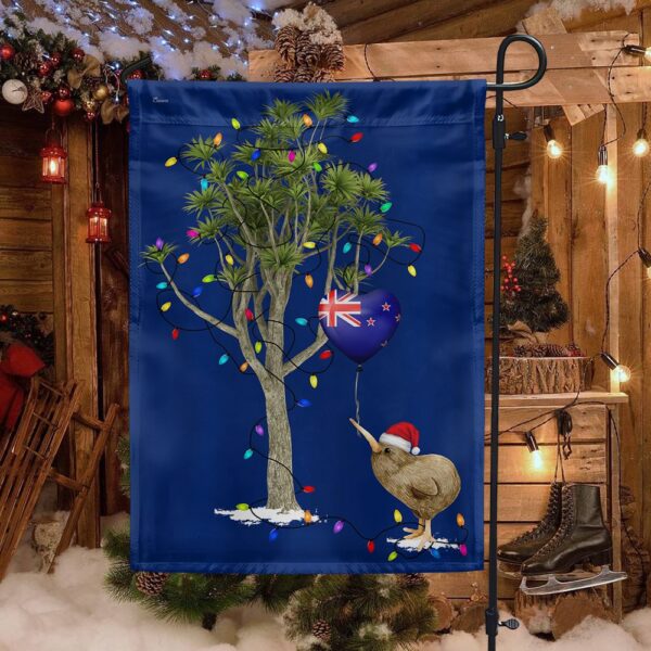 New Zealand Christmas Flag: Kiwi Bird & Cabbage Tree Design (LNT793F) - Image 3