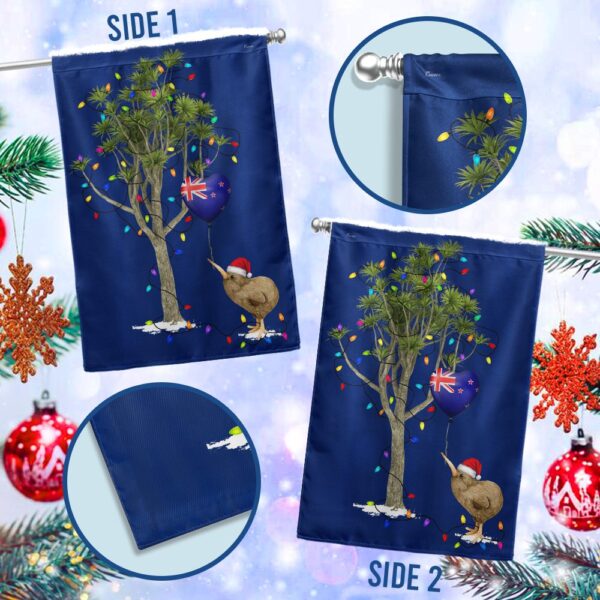 New Zealand Christmas Flag: Kiwi Bird & Cabbage Tree Design (LNT793F) - Image 2