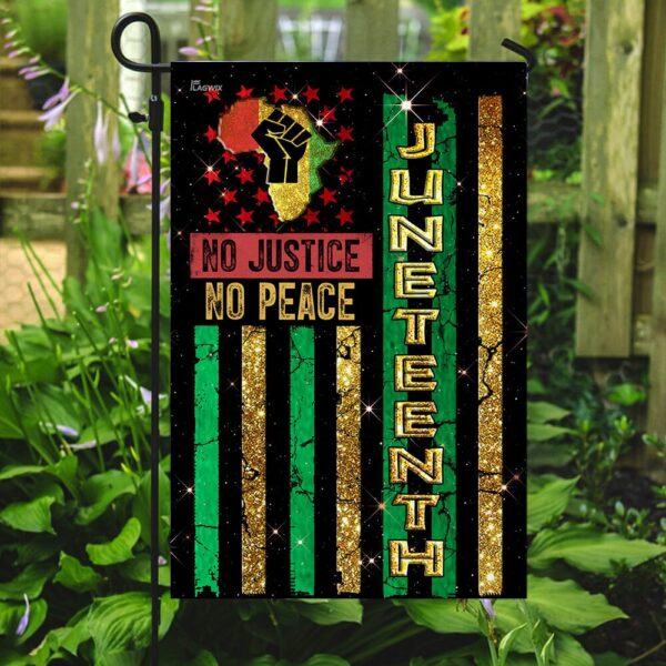 Juneteenth Flag: No Justice No Peace - PN182Fv7 - Image 2