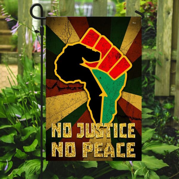 No Justice No Peace: Proud Africa Flag T-Shirt (PSL35Fv5) - Image 2